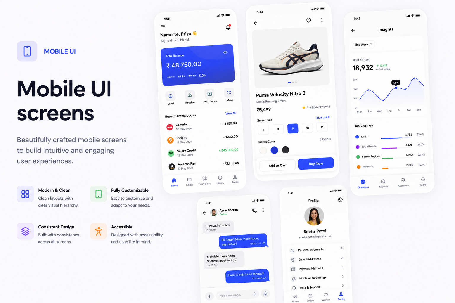 Mobile UI Screens