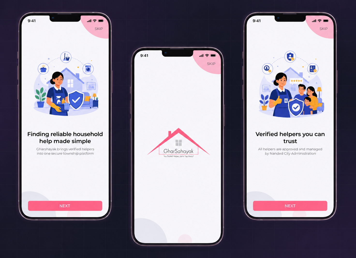 High-fidelity onboarding screens