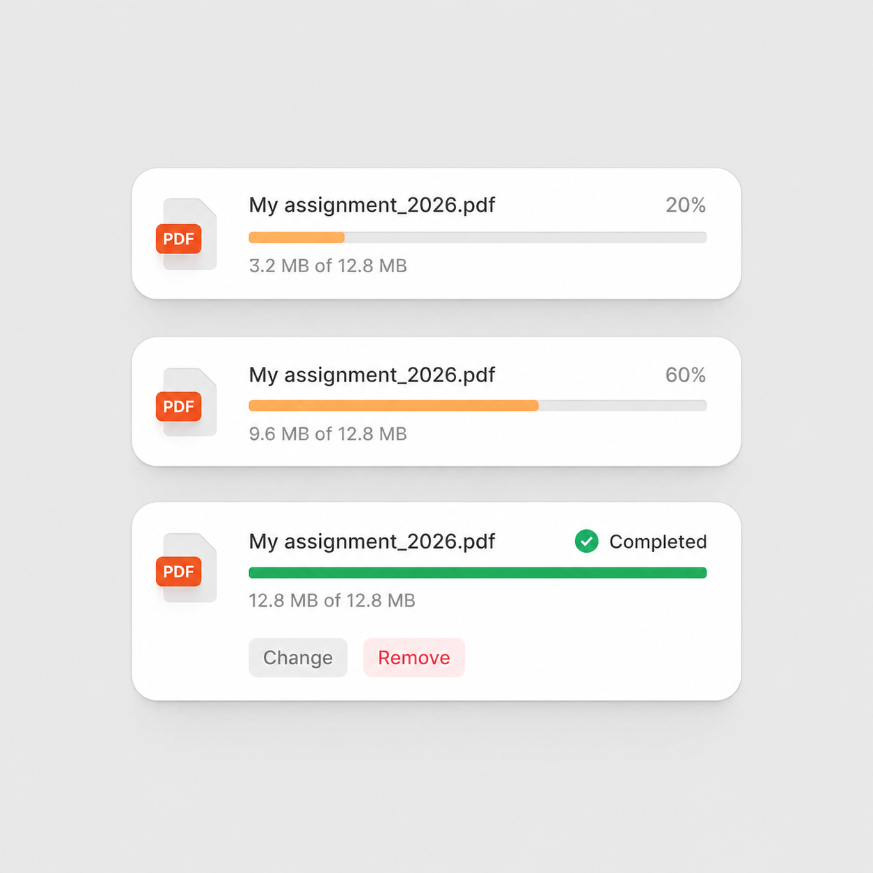File Upload States